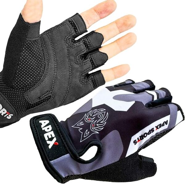 Gym Gloves - Weight Lifting Gloves - Fingerless Gloves - Gym Gloves Men & Women - Fitness Gloves for Men & Women - Exercise & Training Gloves - Anti Slip Padded Palm Protection Gloves